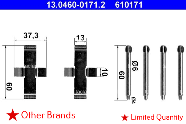 REPAIR KIT BRAKE PAD PIN REAR